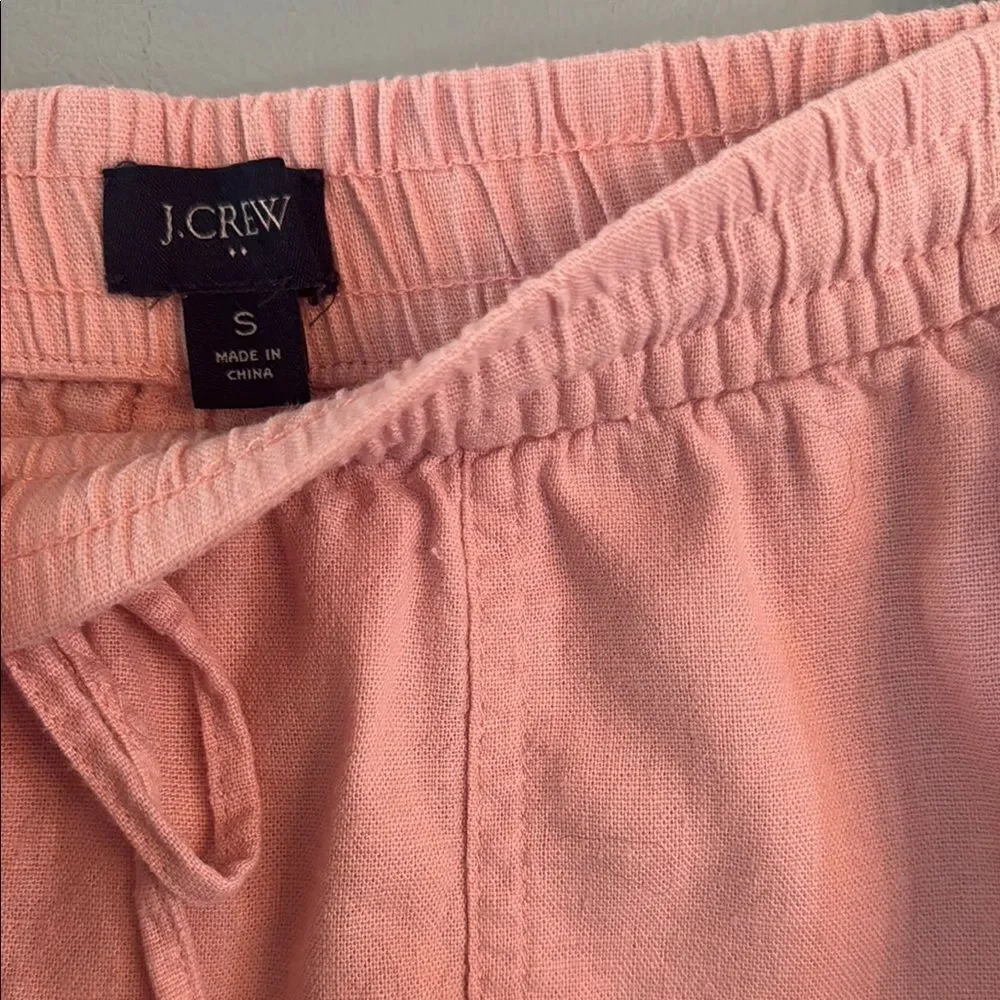 J. Crew Women's S Beachy Pull on Tropez Pink Linen blend Shorts